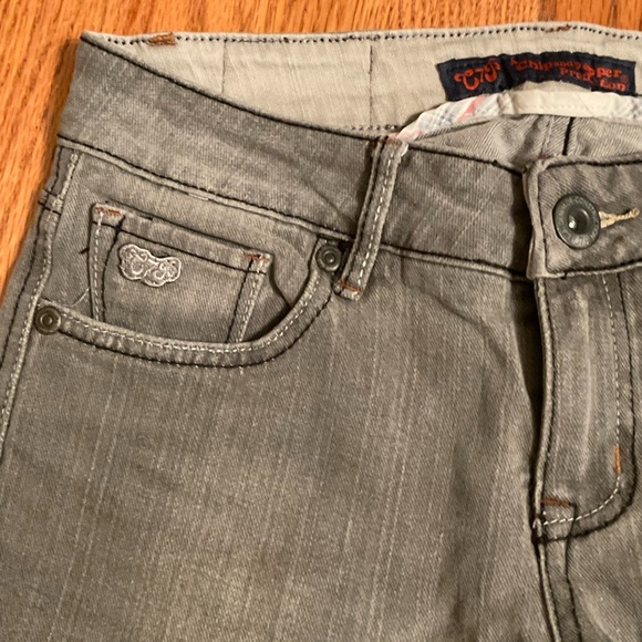 Chip & Pepper Steamer Lane Skinny Straight Leg Jeans Distressed Gray Stretch Sz5 - Picture 3 of 15